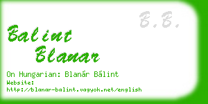 balint blanar business card